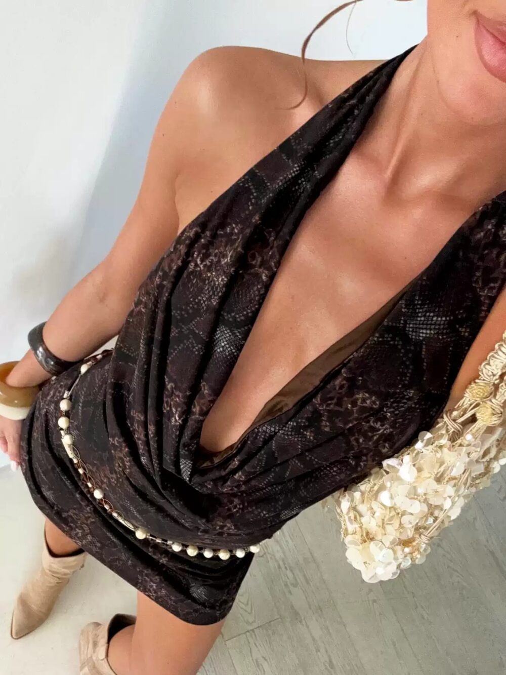 Cowl Neck Sleeveless Dress - Image 4