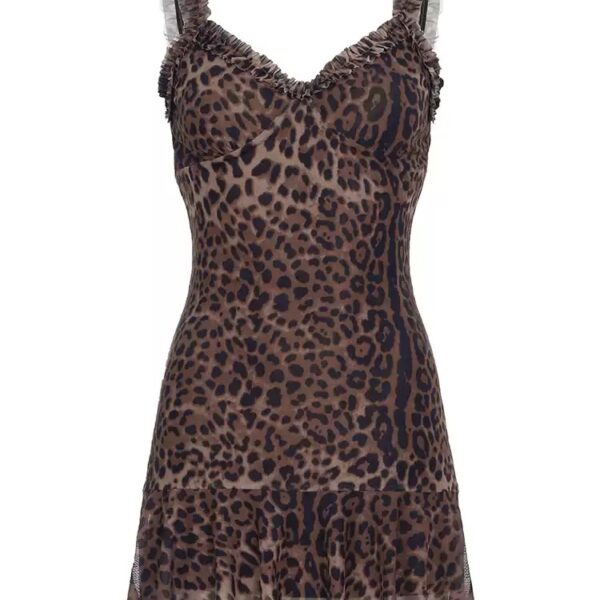 Sexy Leopard Print Spaghetti Strap Dress