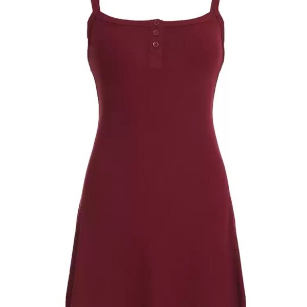 Slim-Fit Sexy Spaghetti Strap Button Dress