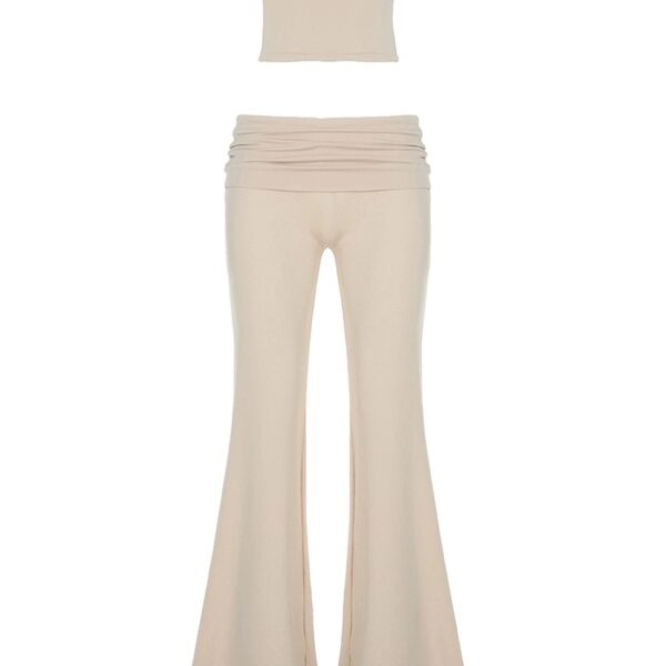 INS Sports Set - Knit Bandeau Top & Straight Leg Pants