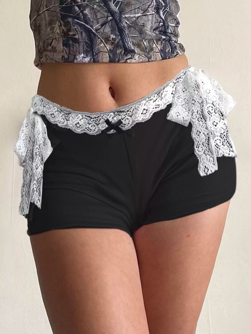 Pure Desire Sexy Lace Tie-Back Shorts for Women - Image 2