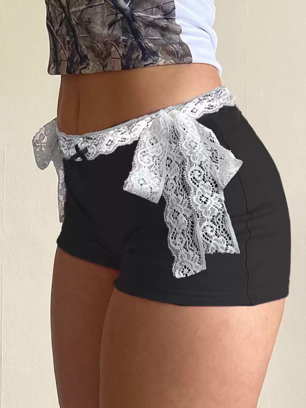 Pure Desire Sexy Lace Tie-Back Shorts for Women - Image 3
