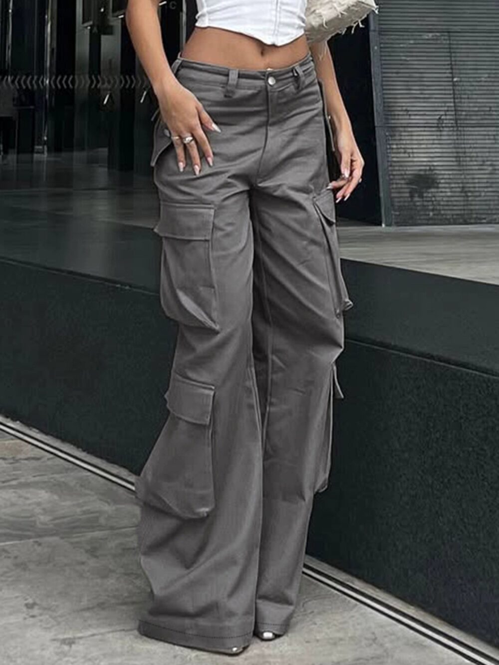Street Style Multi-Pocket Cargo Pants - Image 2