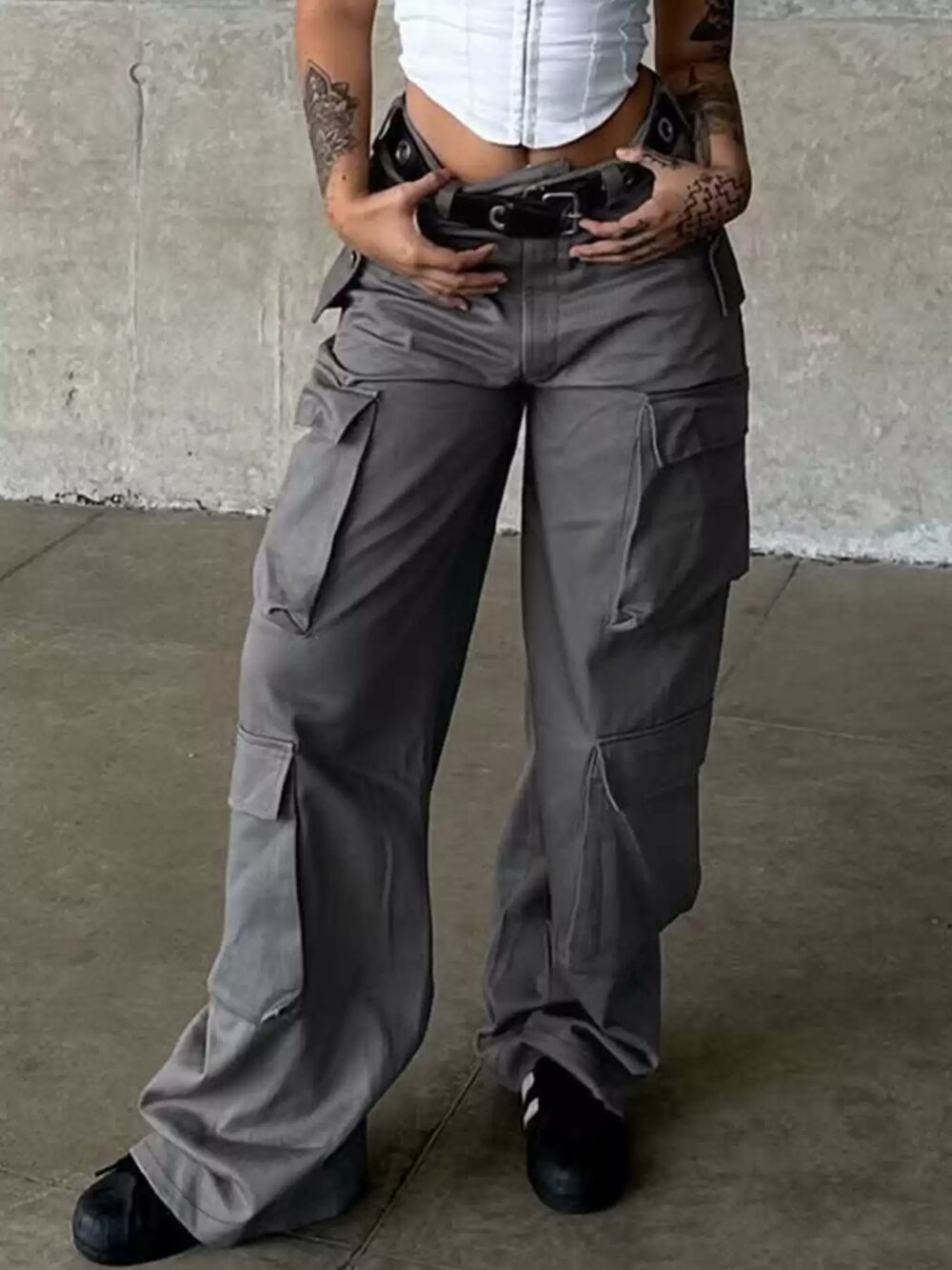 Street Style Multi-Pocket Cargo Pants - Image 3