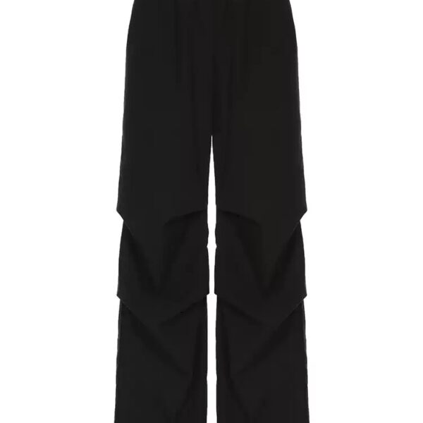 Lace Panel Letter Embroidered Casual Pants