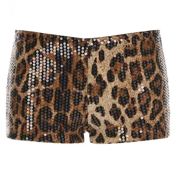 Sexy Leopard Sequin Bodycon Shorts