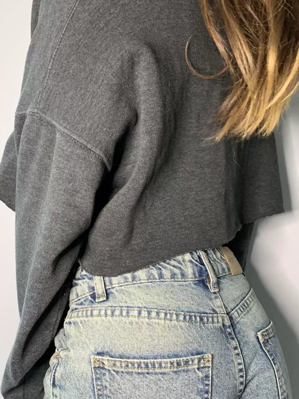 Preppy Style Lace-Up Printed Crop Sweatshirt - Image 4
