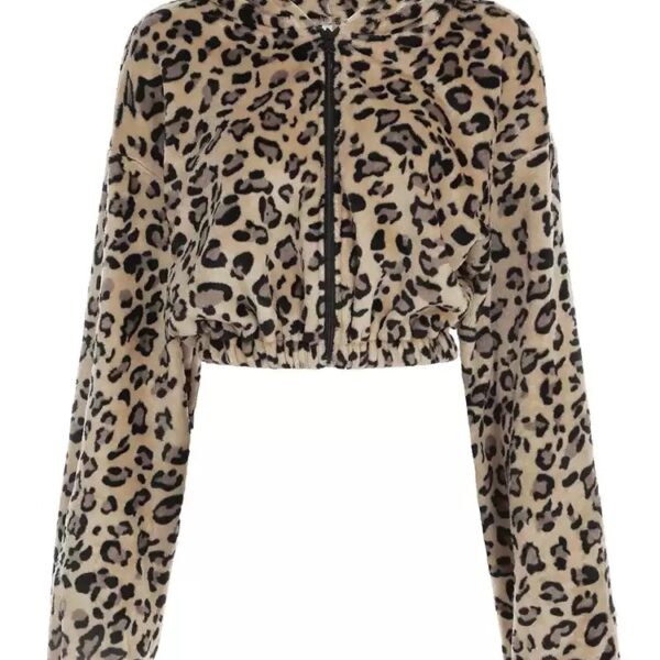Sexy Leopard Print Cropped Hoodie