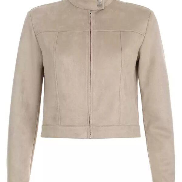 Retro Khaki Suede Jacket for Women