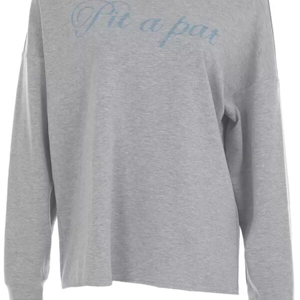 Gray Off-Shoulder Loose-Fit Long Sleeve Top